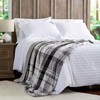 Hastings Home Plaid Faux Fur Throw, Luxurious, Soft, Hypoallergenic Plaid Printed Flannel Blanket, 60"x70", Grey 515307FQZ
